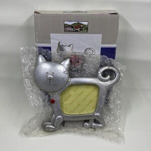 Cobble Creek Cute Kitty Cat Photo Picture Frame Silvertone NWT